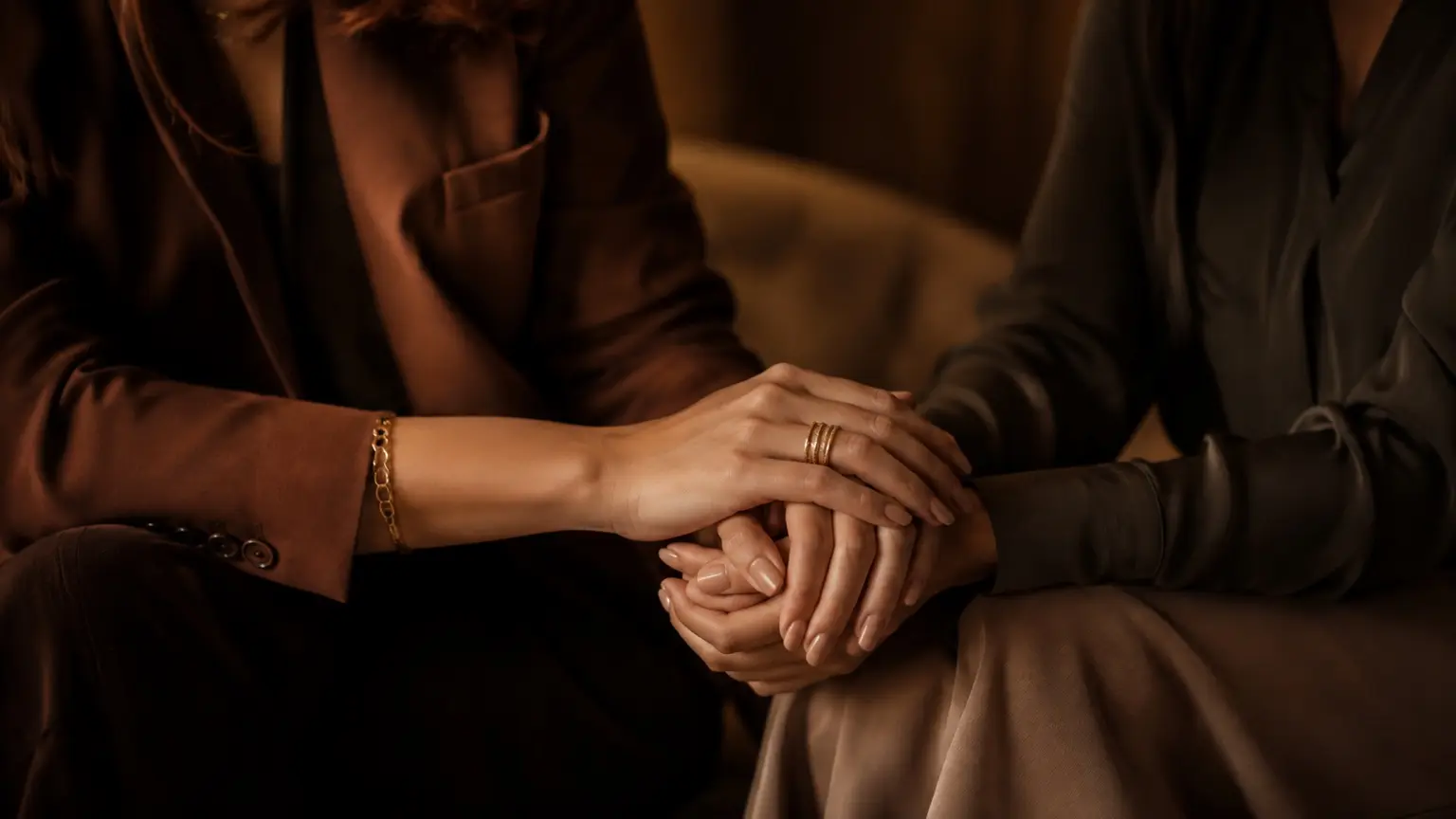 Gesto de acolhimento entre duas mulheres